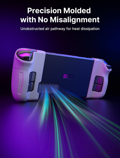 JSAUX Silicone Grip Protection Case for Steam Deck OLED/LCD - Grey GripArmor Sleeve Set (Left & Right)