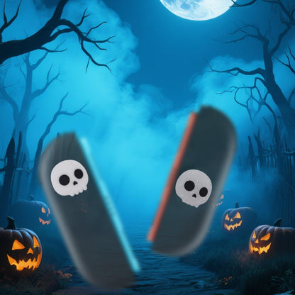 Penitue 4pcs Thumb Grips for Switch 2 - White & Glitter Skull Design, Anti-Slip Silicone Joystick Caps for Comfortable Gaming