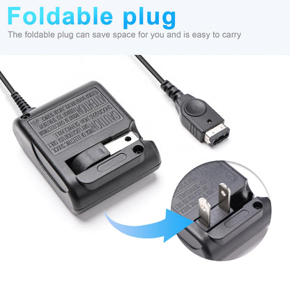 Finera Charger for Gameboy Advance SP - AC Adapter, 5.2V 450mAh, Black, Compatible with Nintendo DS, Wall Travel Power Supply
