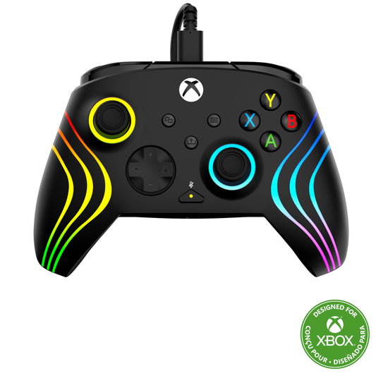 Turtle Beach Afterglow Wave Wired RGB Gaming Controller - Licensed for Xbox Series X|S  Xbox One & Windows PCs - Mappable Buttons  Hall-Effect Hair Triggers  Companion App - Black
