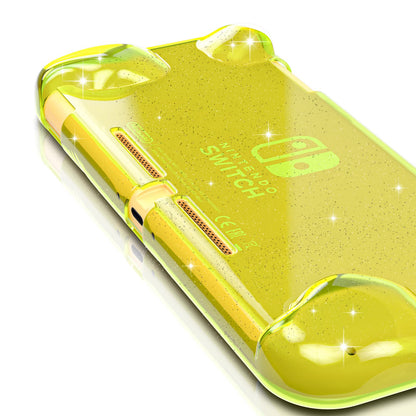 ECHZOVE Switch Lite Case - Protective Glitter Yellow Rubber Cover with Grips