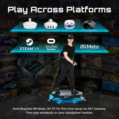KATVR KAT Walk C2 Plus VR Treadmill – Full-Body Locomotion System, Size 12, C 2 Plus + Nexus Color, Compact 360° VR Platform
