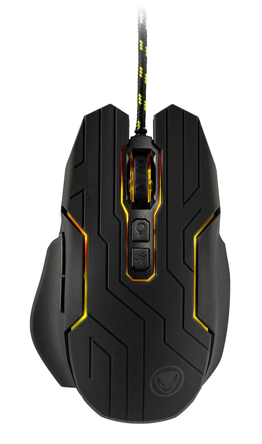 Snakebyte Pro Optical Gaming Mouse - Ergonomic Wired USB, 7 Color LED, Black, Model SB909689