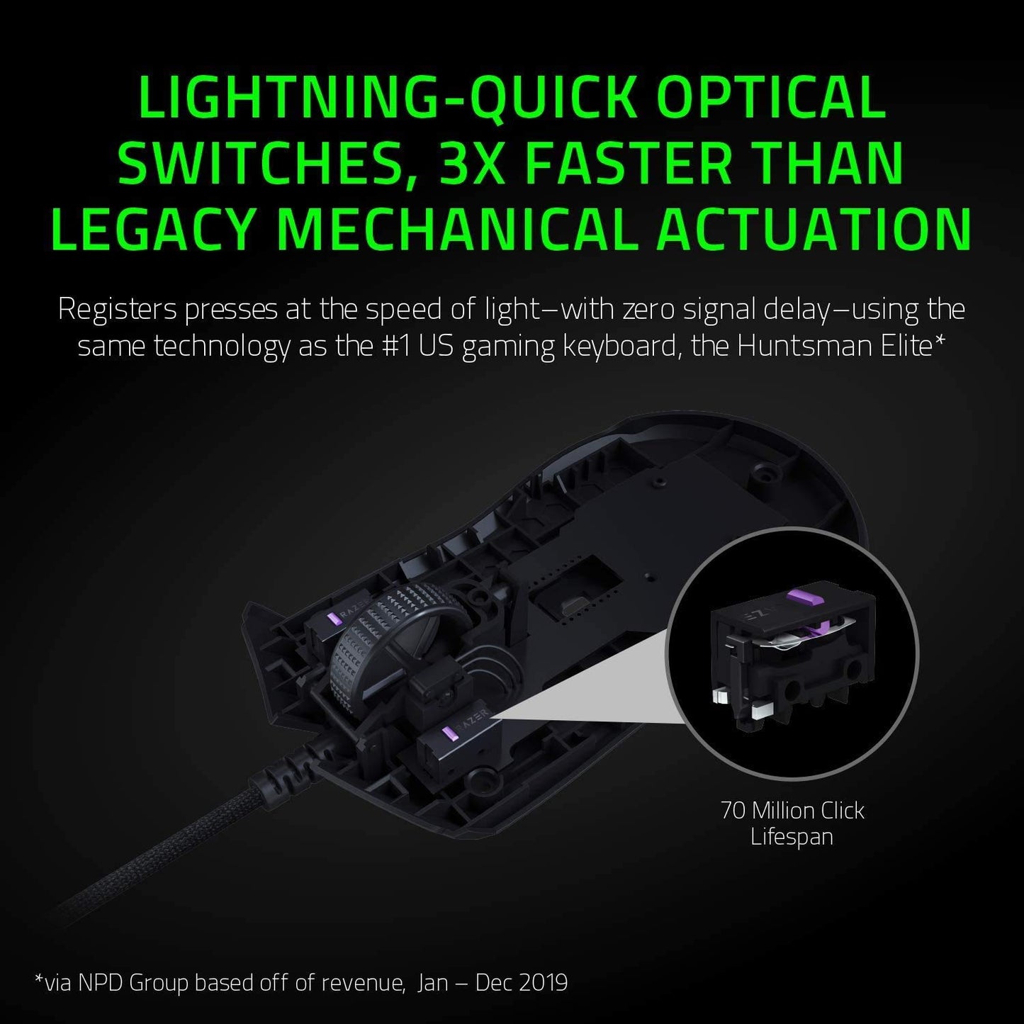 Razer Viper Ultralight Wired Gaming Mouse - 16,000 DPI, Chroma RGB, 8 Programmable Buttons, Classic Black, Model RZ01-02550100-R3U