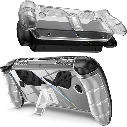 Miimall Clear Case for ASUS ROG Xbox Ally X with Stand  Shockproof Anti-Scratch Non-Slip TPU Soft Silicone Protective Grip Cover for ROG Xbox Ally X 2025 Handheld Video Game Console with Kickstand