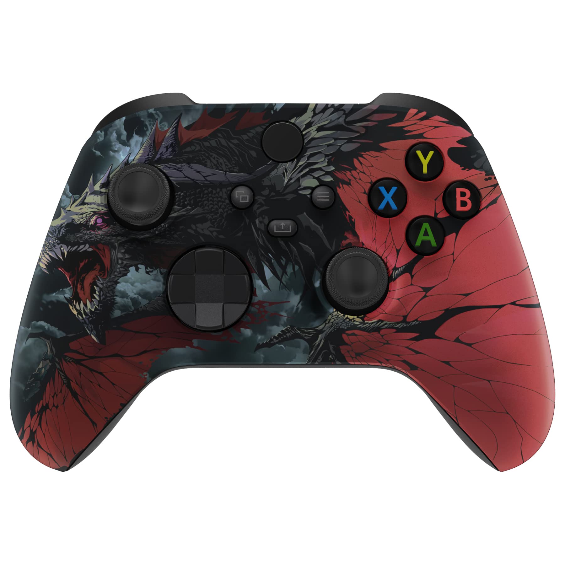 eXtremeRate Custom Shell for Xbox Series X & S - Revitalize Your Controller - Roaring Dragon Replacement Cover Front Housing Cov