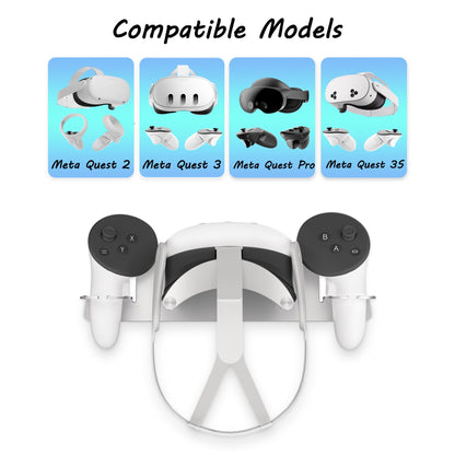 ZHGM VR Wall Mount for Meta Oculus Quest 3/2/Pro/Rift-S - Silver Aluminum Holder, Space-Saving Design, Model YQS3-1