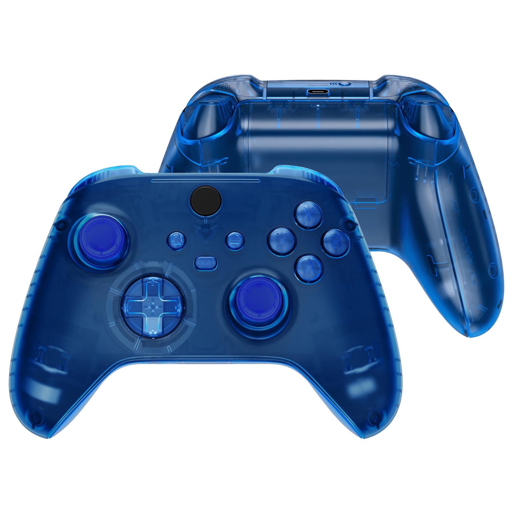 eXtremeRate Xbox Series X & S Controller Shell Buttons Set, Clear Blue ...