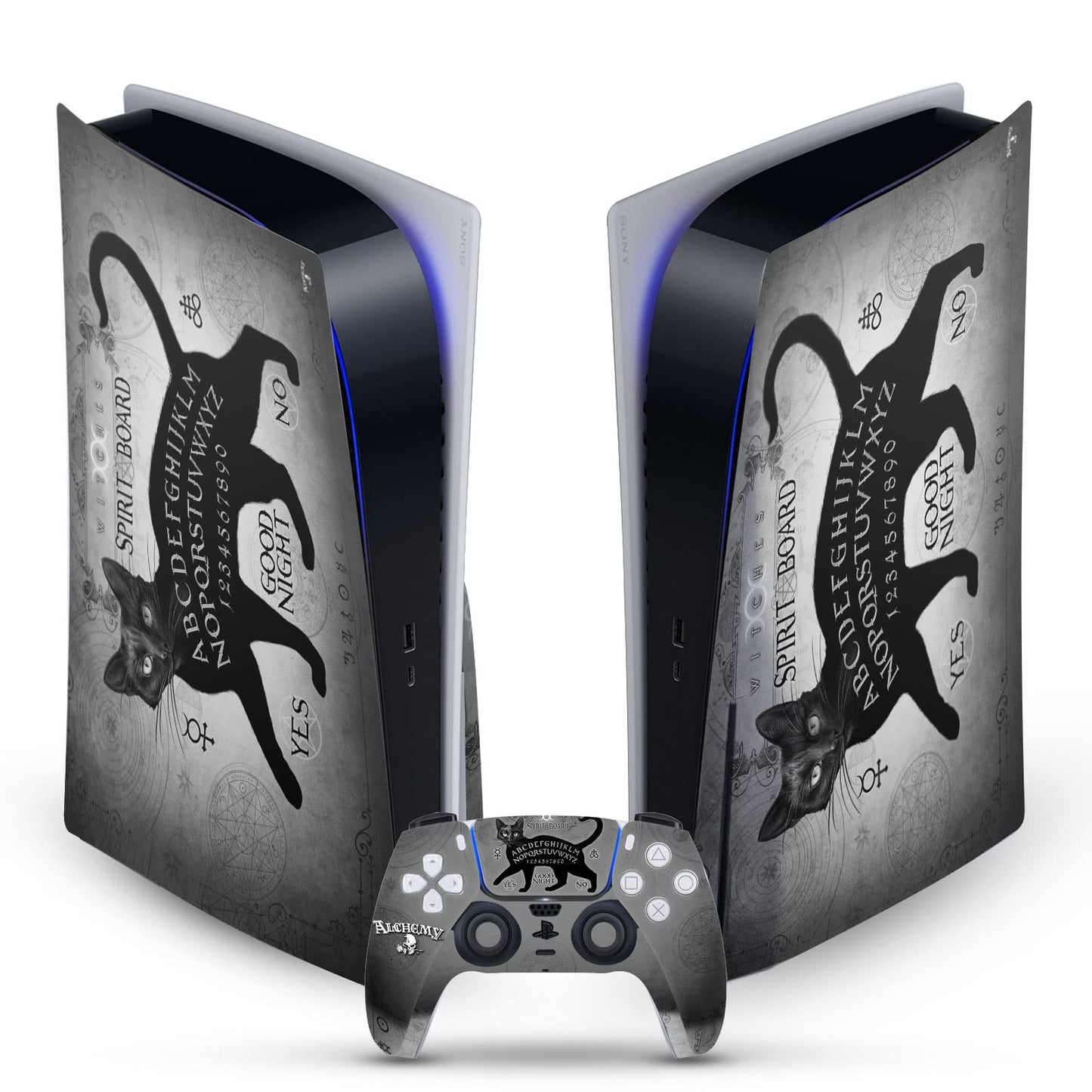 Head Case Designs Officially Licensed Alchemy Gothic Black Cat Spirit Board Gothic Vinyl Faceplate Gaming Skin Decal Compatible With Sony PlayStation 5 PS5 Disc Edition Console & DualSense Controller