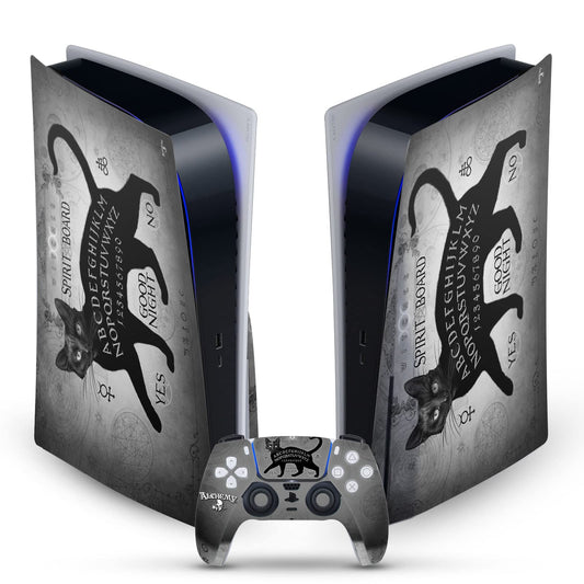 Head Case Designs Officially Licensed Alchemy Gothic Black Cat Spirit Board Gothic Vinyl Faceplate Gaming Skin Decal Compatible With Sony PlayStation 5 PS5 Disc Edition Console & DualSense Controller