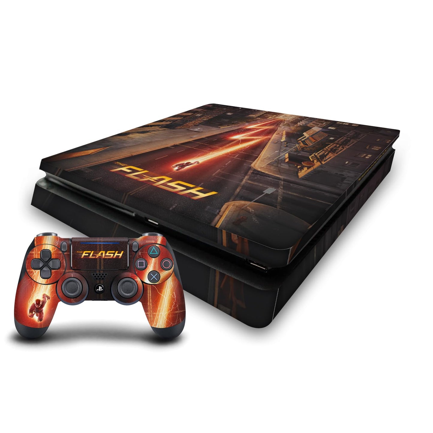 Head Case Designs Officially Licensed The Flash TV Series Barry Poster Vinyl Sticker Gaming Skin Decal Cover Compatible With Sony PlayStation 4 PS4 Slim Console and DualShock 4 Controller