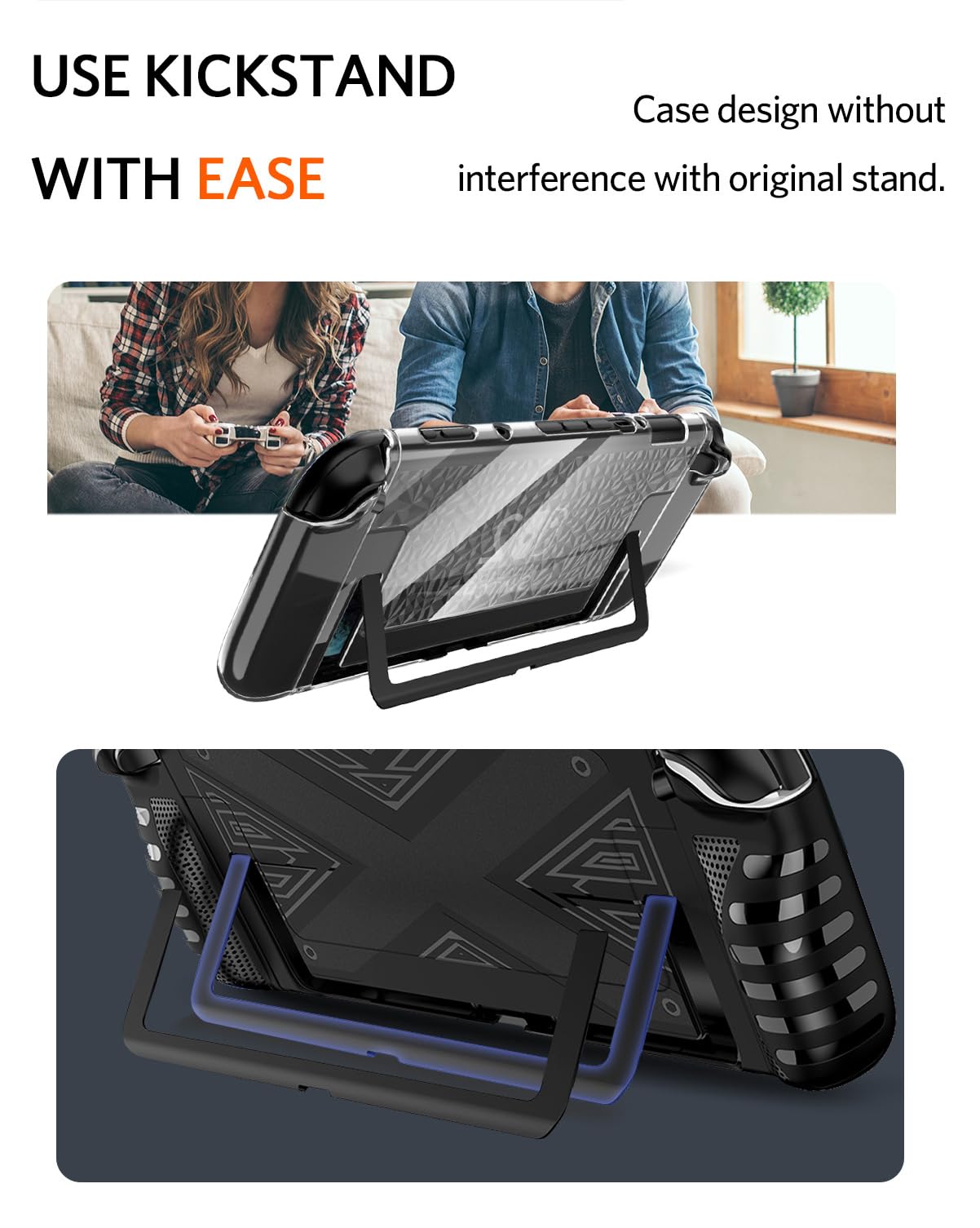 NINKI Transparent Case for Nintendo Switch 2 - Clear, Shockproof Hard PC + TPU Silicone, Kickstand, Protective Cover