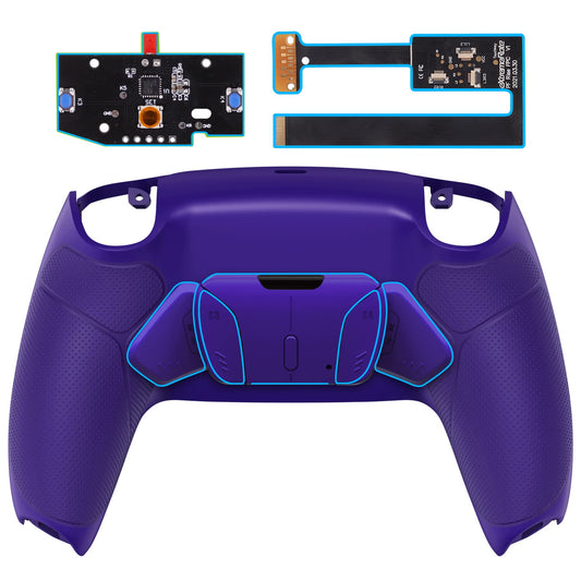 eXtremeRate Galactic Purple Rubberized Grip Programable RISE4 Remap Kit for PS5 Controller BDM-010 BDM-020 Models  Upgrade Board & Redesigned Bottom Shell & 4 Back Buttons for PS5 Controller