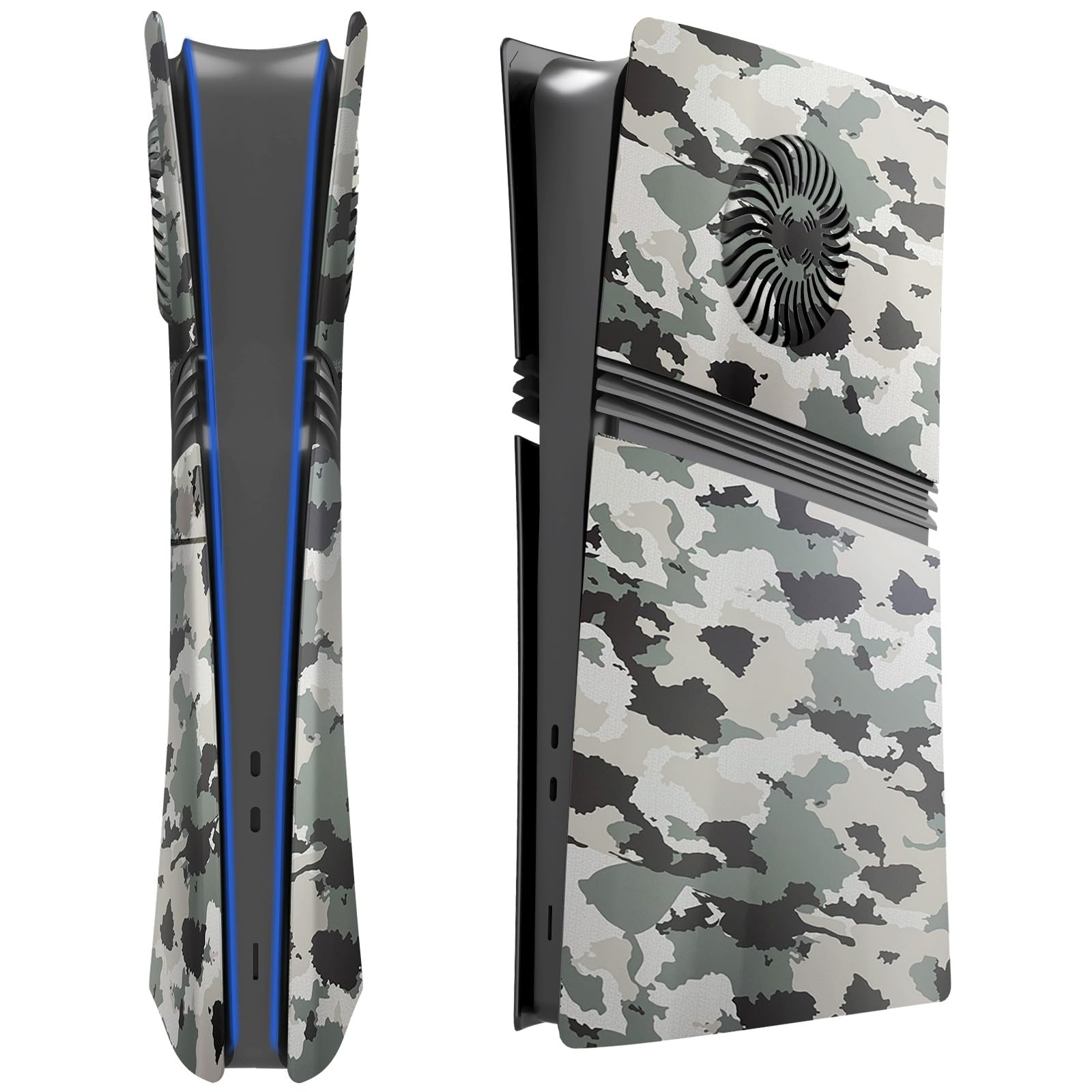 Hzxkqmil Cover Plates Faceplate for PS5 Pro Console  Replacement Shell Face Plate Side Panels with Cooling Vents ABS Case Accessories for PS5 Pro Digital Edition (Camouflage)