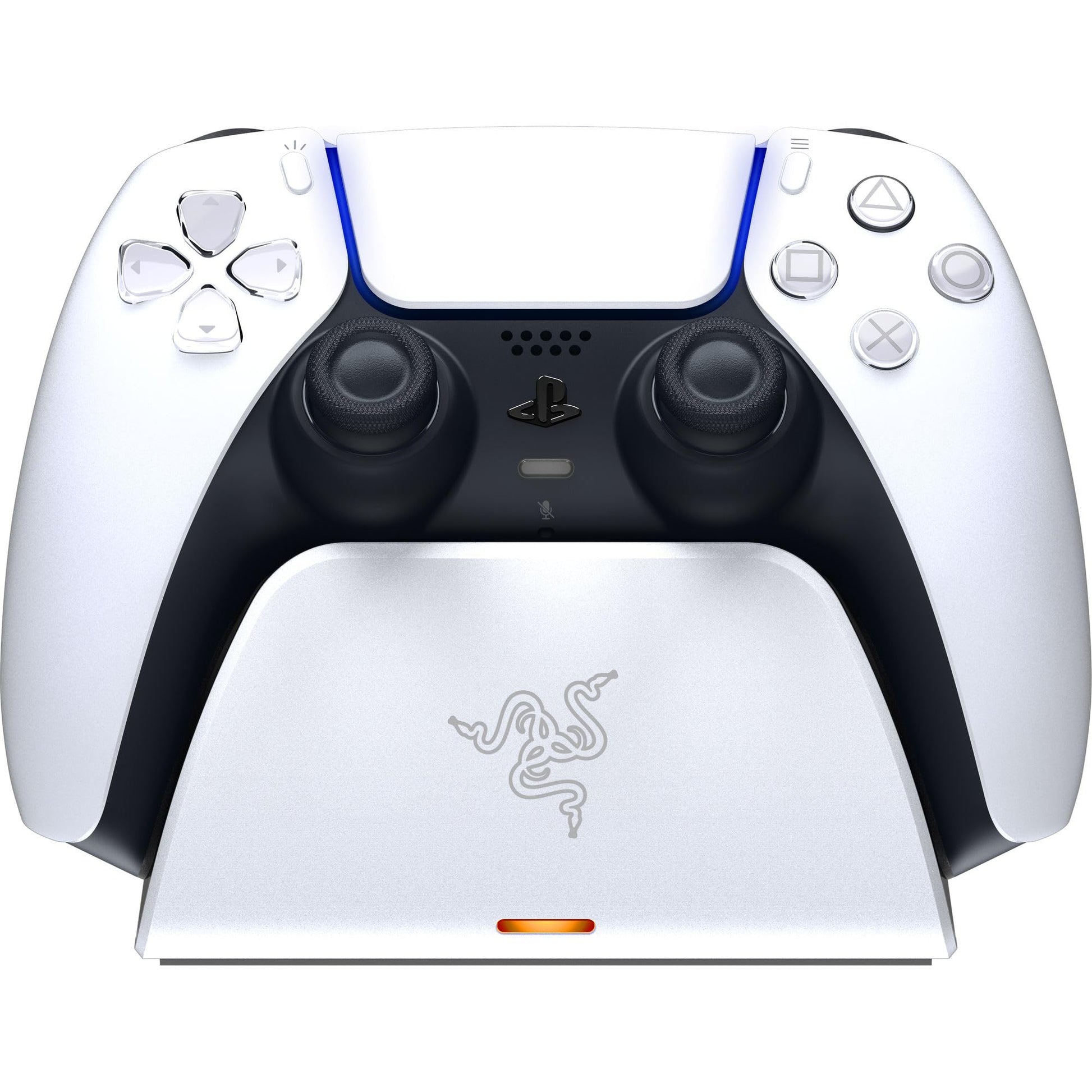 Razer Quick Charging Stand for PlayStation 5: Quick Charge - Curved Cradle Design - Matches PS5 DualSense Wireless Controller - One-Handed Navigation - USB Powered - White (Controller Sold Separately)