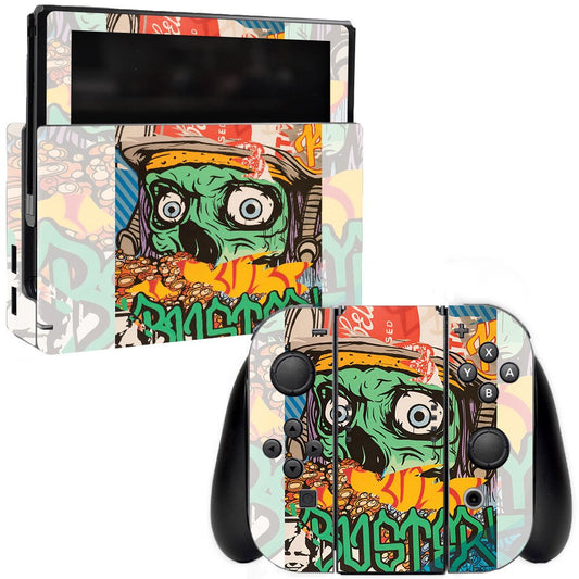 MightySkins Skin Compatible with Nintendo Switch - Zombie Attack | Protective, Durable, and Unique Vinyl Decal wrap Cover | Easy