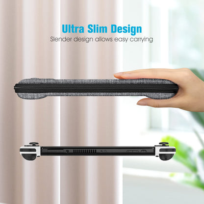 Fintie Slim Carrying Case for Nintendo Switch OLED/Switch 2017 - Shockproof Travel Bag with 10 Game Cartridges, Gray