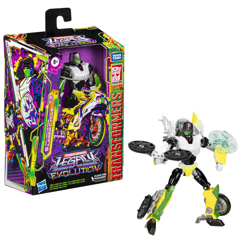 Hasbro G2 Universe Laser Cycle Deluxe Class Transformer - 5.51 inches, Black, Model F7512, Legacy Evolution