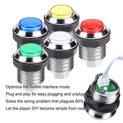 EG STARTS Arcade DIY Kit - USB Encoder, 8-Way Joystick, Chrome LED Push Buttons for Raspberry Pi 2/3/3B - Silver, Model DS-G0FZ-L