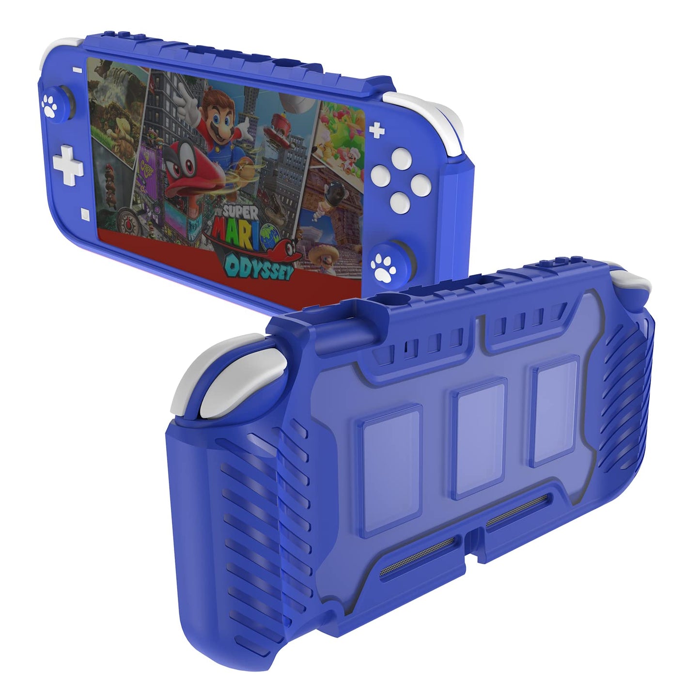 KIWIHOME Switch Lite Case  Durable Anti-Slip Shockproof Protective Hard Case Only for Nintendo Switch Lite with Thumb Grip Caps Switch Lite Case for Boys (Blue)