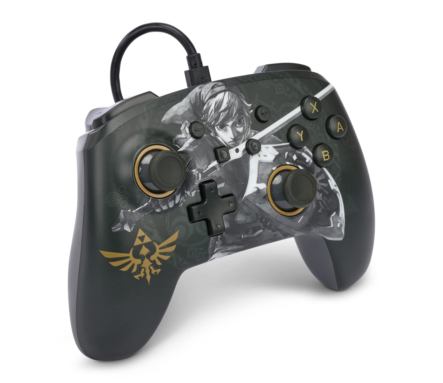 PowerA Enhanced Wired Controller for Nintendo Switch - Battle-Ready Link, Model NSGP0091-01, Officially Licensed Gamepad