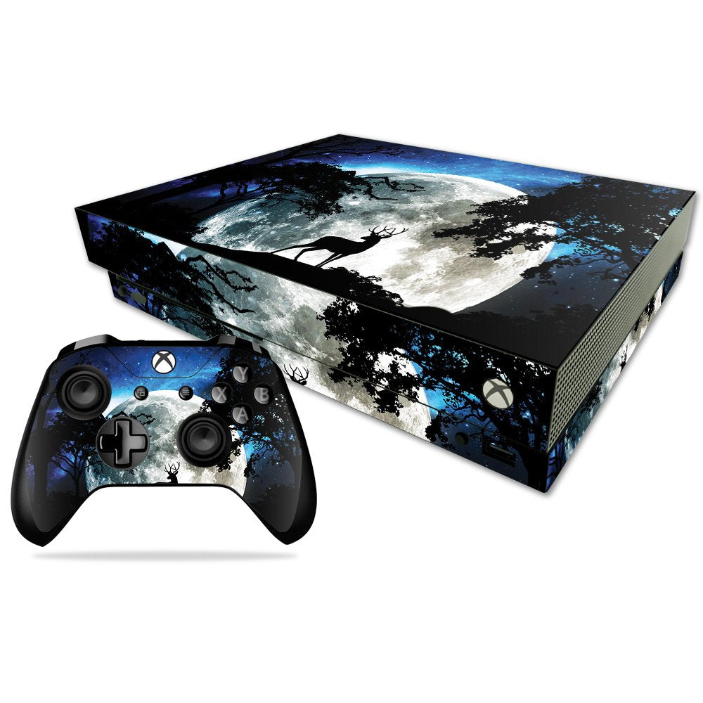 MIGHTY SKINS MightySkins Skin for Xbox One X - Moonlight Deer | Durable Vinyl Decal Cover | Easy Apply & Remove
