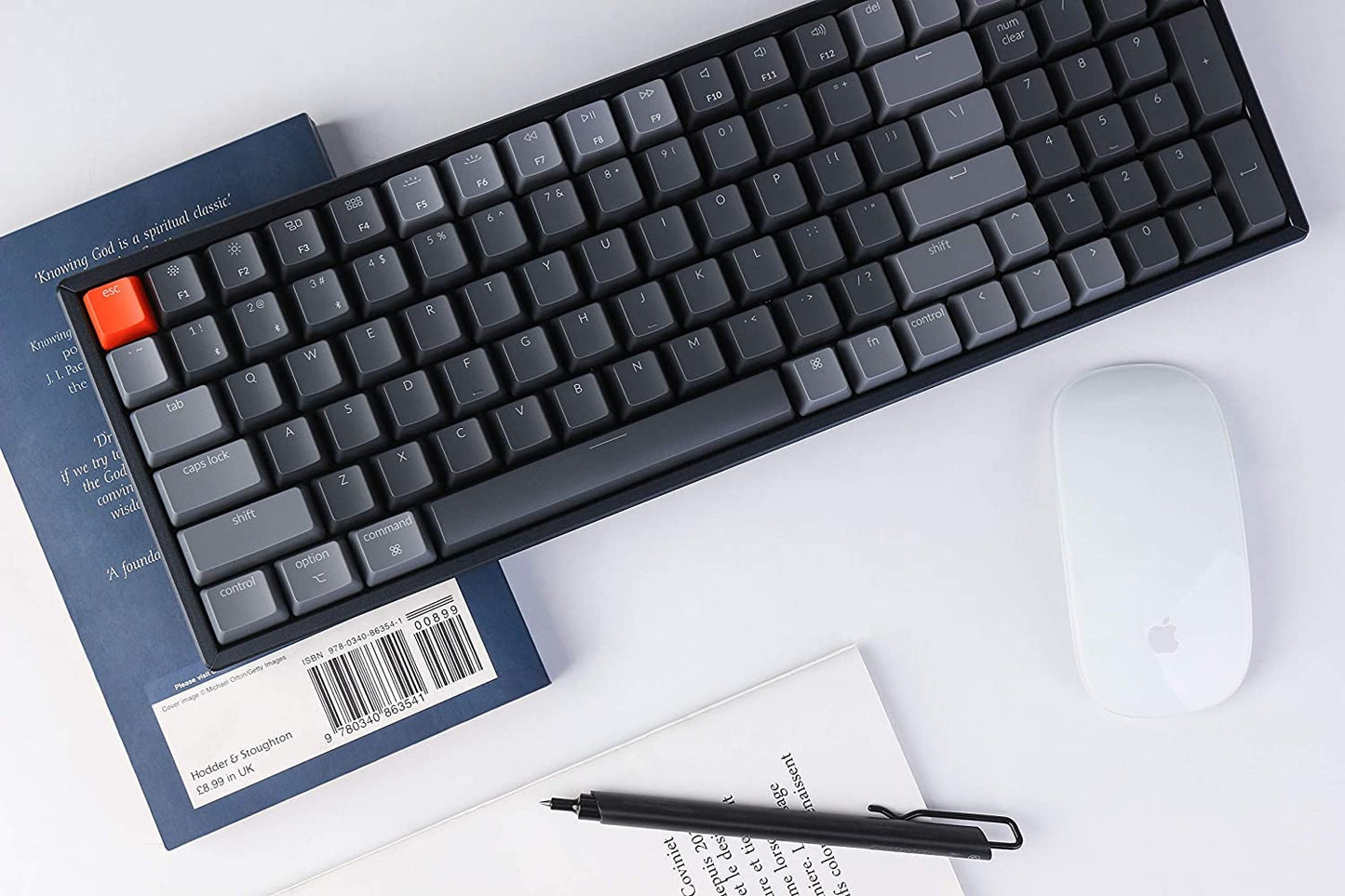 Keychron K4 Wireless Mechanical Gaming Keyboard, 100 Keys, RGB LED, Gateron Brown Switch, Aluminum Frame, Model K4C3