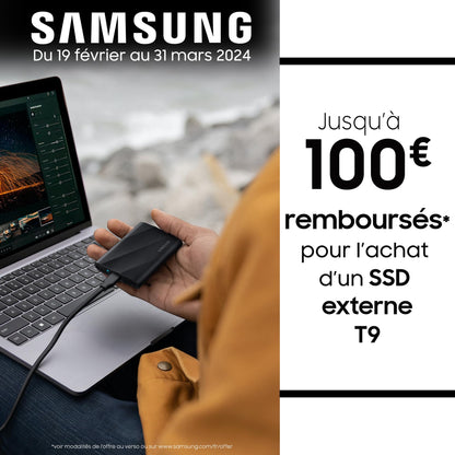 Samsung T9 Portable SSD 2TB, USB 3.2 Gen 2x2, Black, Up to 2,000MB/s, Drop Resistant, Model MU-PG2T0