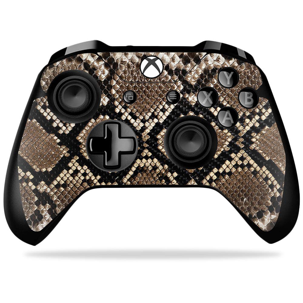 MightySkins Carbon Fiber Skin for Microsoft Xbox One X Controller - Rattler | Protective  Durable Textured Carbon Fiber Finish | Easy to Apply  Remove  and Change Styles | Made in The USA