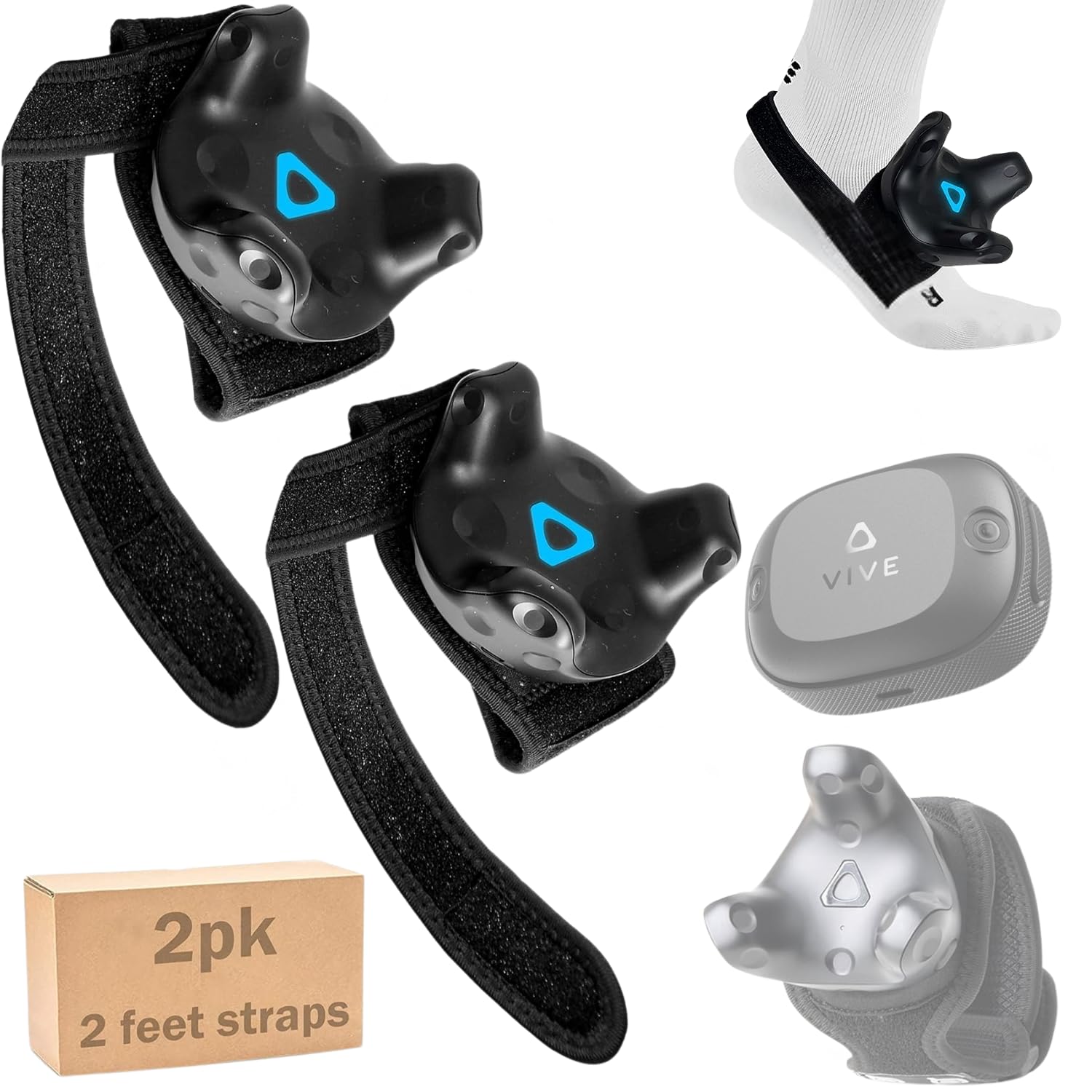 Skywin Feet Straps for VR Trackers (2 Pack) - Vive Tracker Straps for HTC Vive 3.0  2.0 & Ultimate - Secure and Comfortable Full Body Tracker (Trackers Not Included)