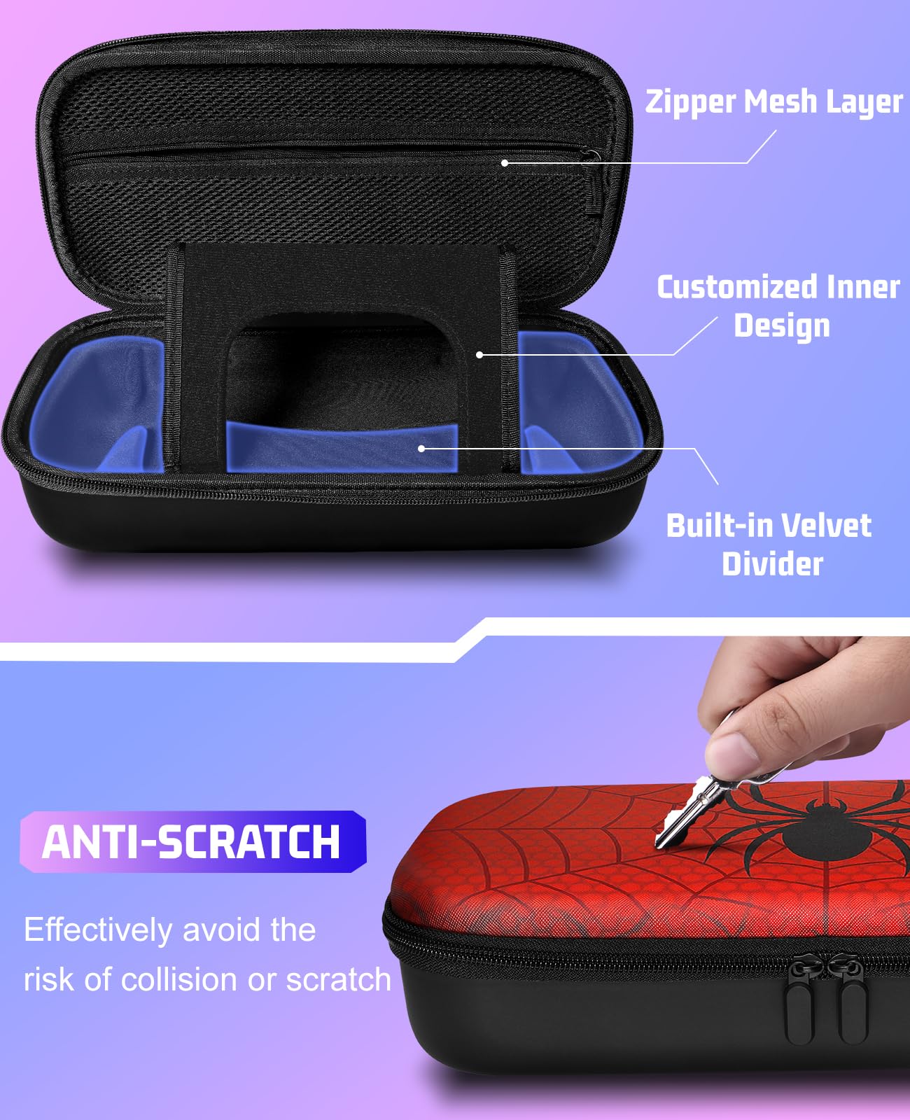 Gurgitat Travel Carrying Case for PS Portal Remote - Hard Shell, 1-Spider Design, Gamer Accessory, Portable Storage Bag