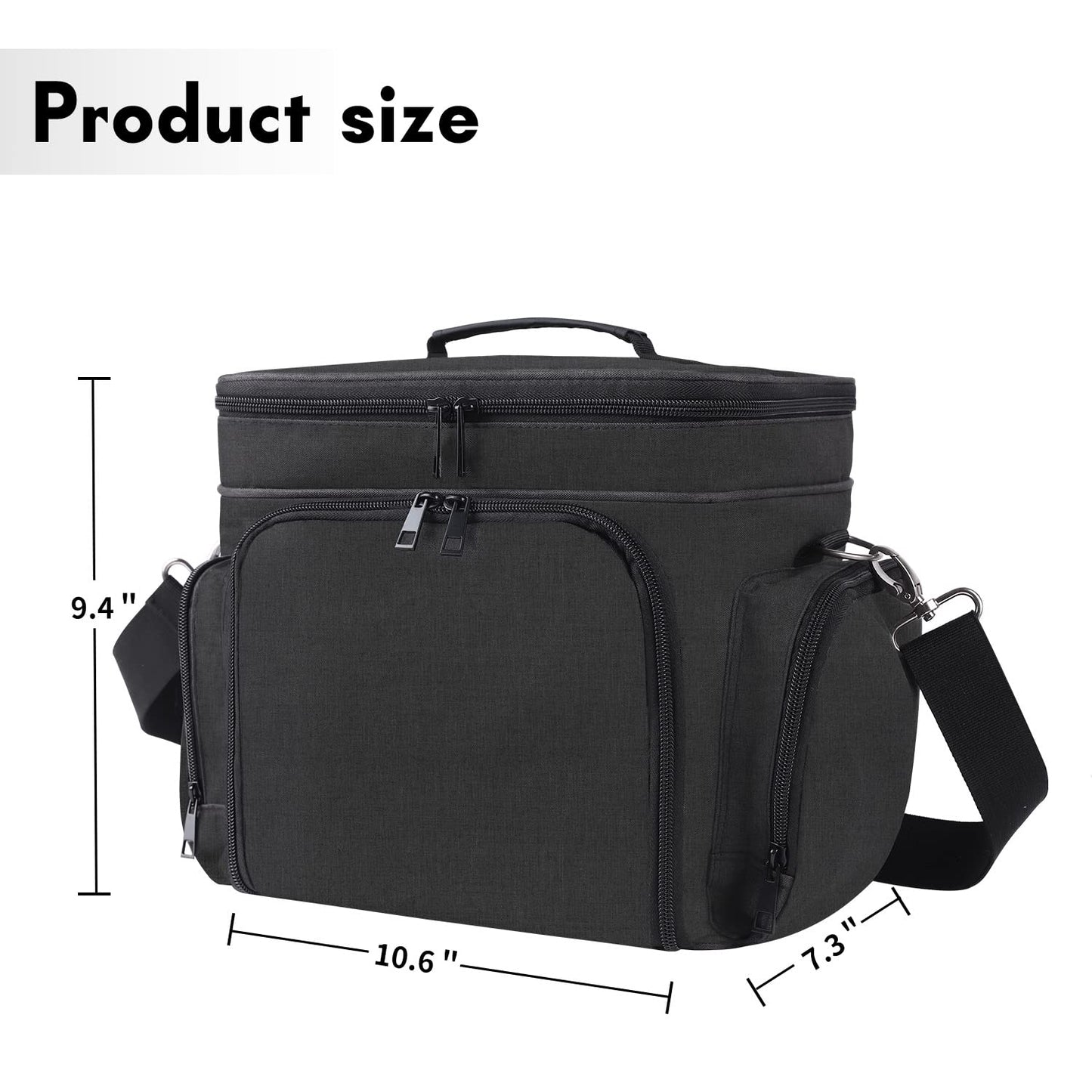 TEFGTER Portable Nintendo Switch Case - Large Black Hard Case for Switch, OLED & Lite with Soft Lining, Model B-1