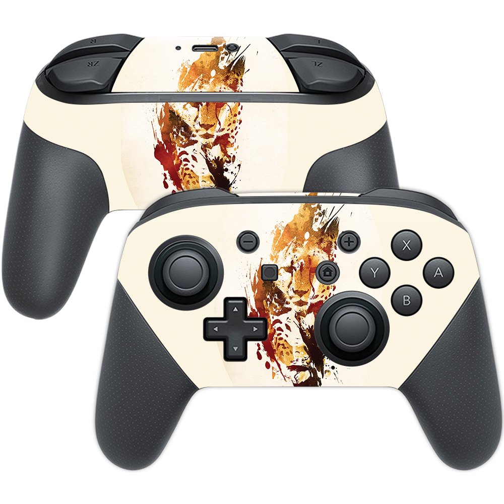 MIGHTY SKINS Nintendo Switch Pro Controller Skin - Cheetah Splatter, Durable Vinyl Wrap, Easy Apply/Remove, Made in USA