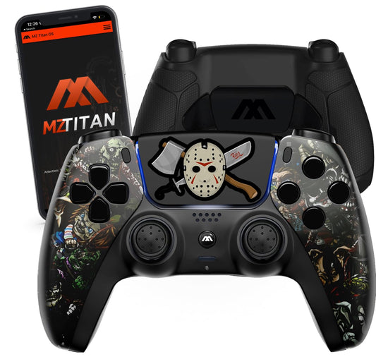 Custom Modded Controller for PS5 with Anti Recoil Mode - Remappable Paddles - Interchangeable Thumbsticks - Hair Triggers - Tactical Buttons - Wireless Joystick for PlayStation 5 with Unique Design Scarry party