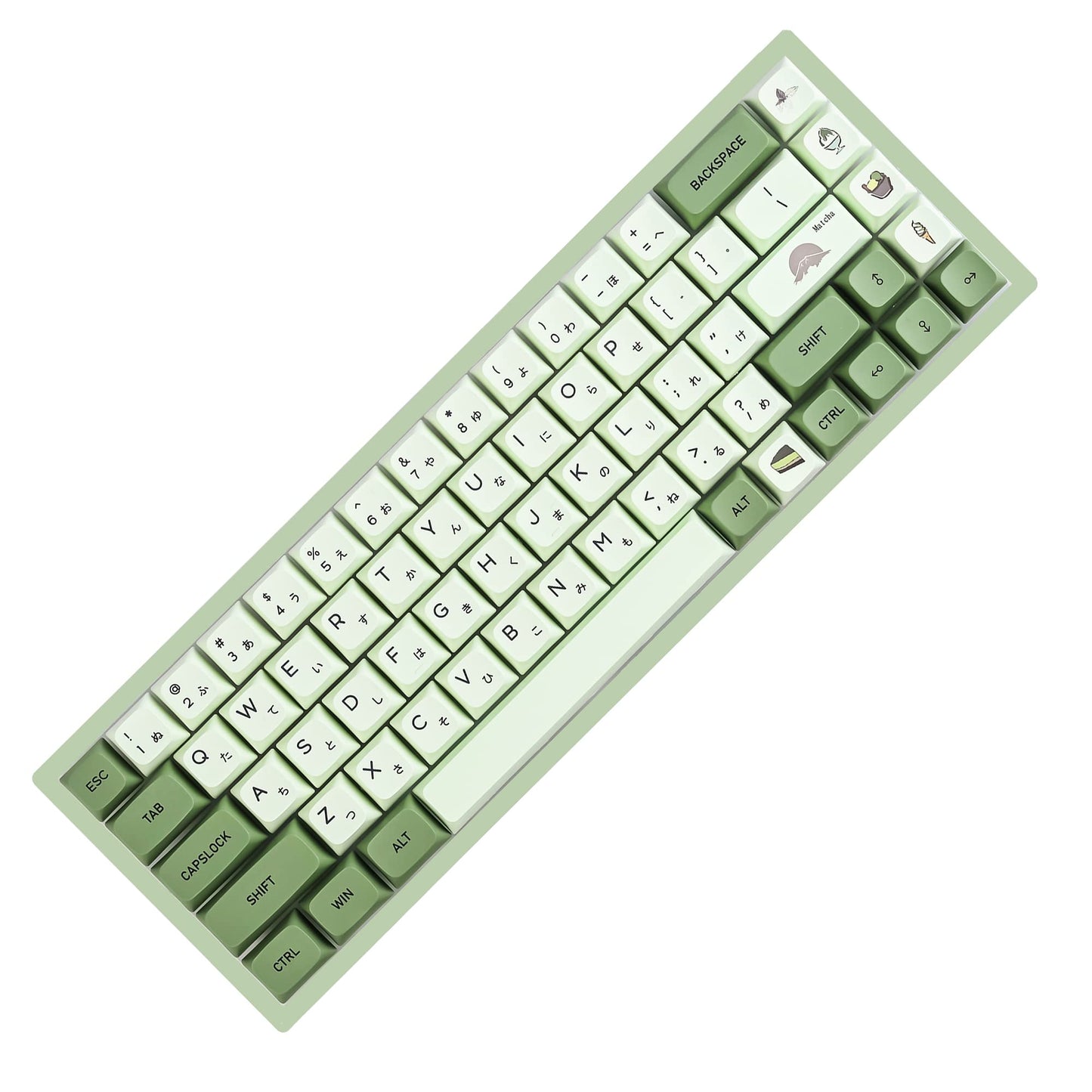 Ussixchare PBT Matcha Keycaps Set - 122-Key XDA Profile Dye-Sub ANSI Layout for Cherry MX Keyboard