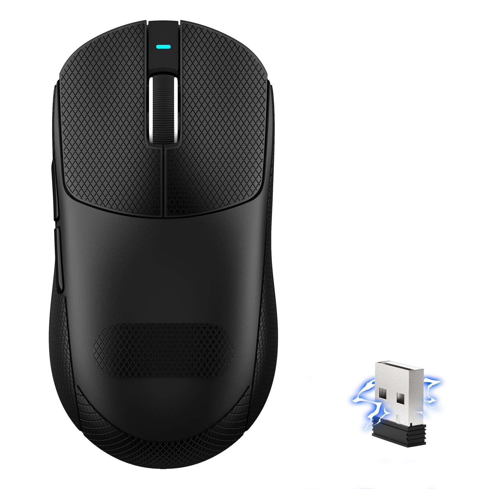 MAMBASNAKE X8 Plus Wireless Gaming Mouse - 55g Lightweight, 40K DPI, Ergonomic Design, Black with Tape, Triple Mode, 150h Battery Life
