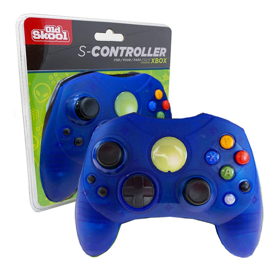 Old Skool Wired Game Pad Controller for Xbox - Translucent Blue
