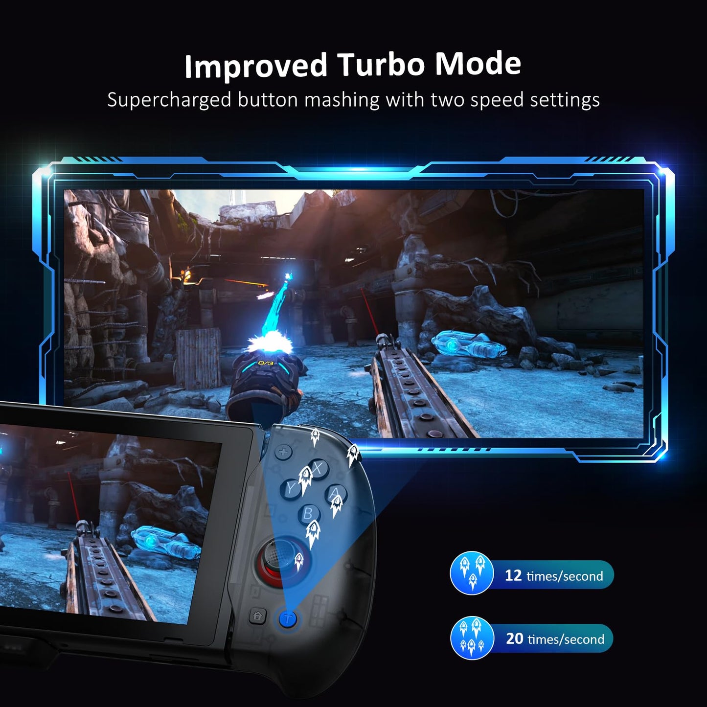 NexiGo Hall Effect Gripcon with Kickstand, HDMI Out, 4K Support, Black, Model 2163 BLK for Switch/Switch OLED