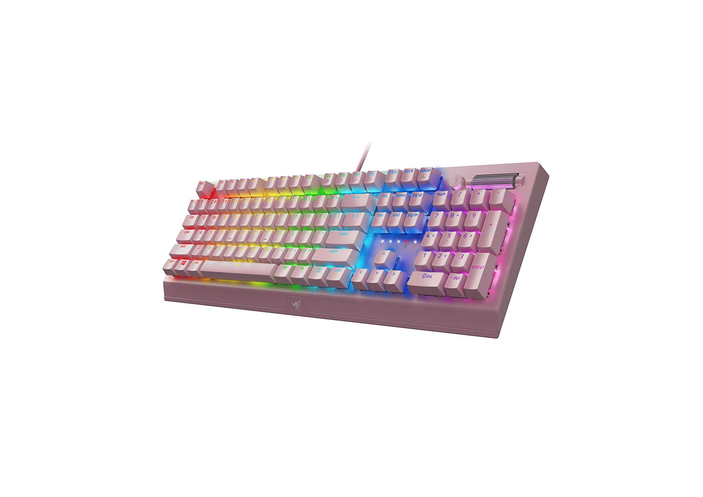 Razer BlackWidow V3 Mechanical Gaming Keyboard - Green Switches, Chroma RGB, Compact, Quartz Pink, Model RZ03-03541800-R3M1