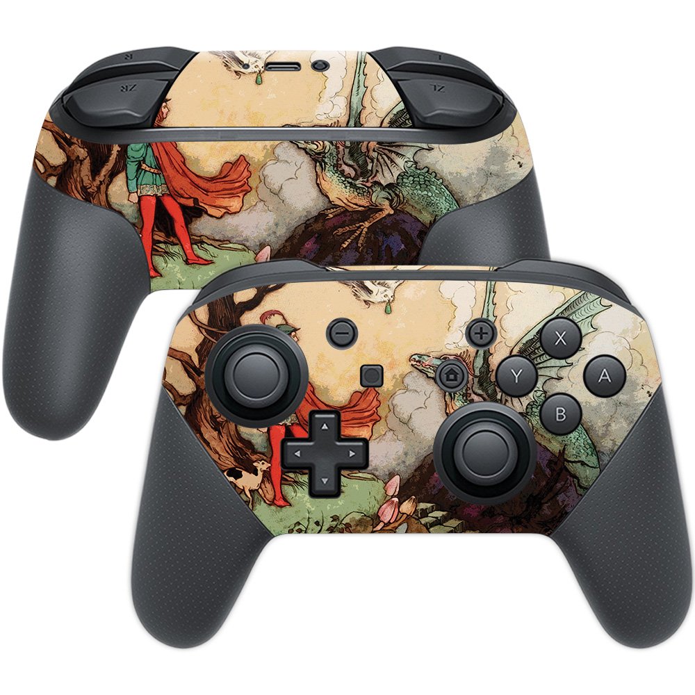 MIGHTY SKINS Nintendo Switch Pro Controller Skin - Durable Vinyl Wrap, Tale of A Dragon Design, Easy to Apply & Remove