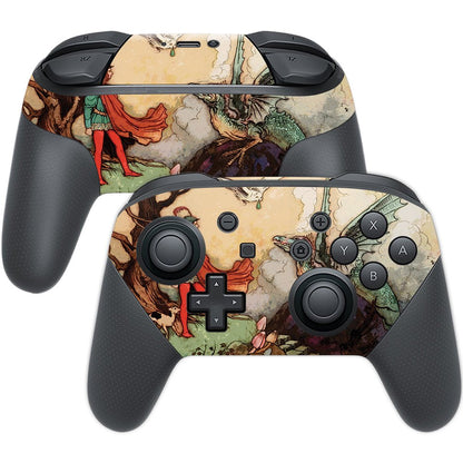 MIGHTY SKINS Nintendo Switch Pro Controller Skin - Durable Vinyl Wrap, Tale of A Dragon Design, Easy to Apply & Remove