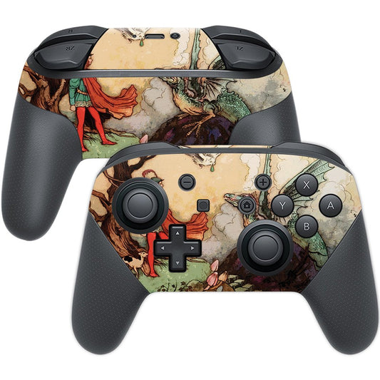 MIGHTY SKINS Nintendo Switch Pro Controller Skin - Durable Vinyl Wrap, Tale of A Dragon Design, Easy to Apply & Remove