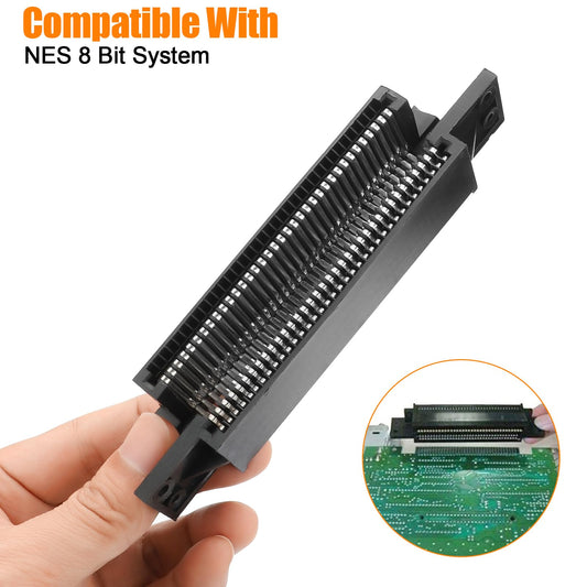 SUNJOYCO NES Cartridge Slot - 72 Pin Connector with 3.8mm & 4.5mm Screwdriver Bit for Nintendo NES 8 Bit System, Orange