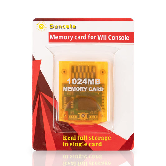 Suncala 1024MB Memory Card for Gamecube & Wii - Yellow Compatible Storage