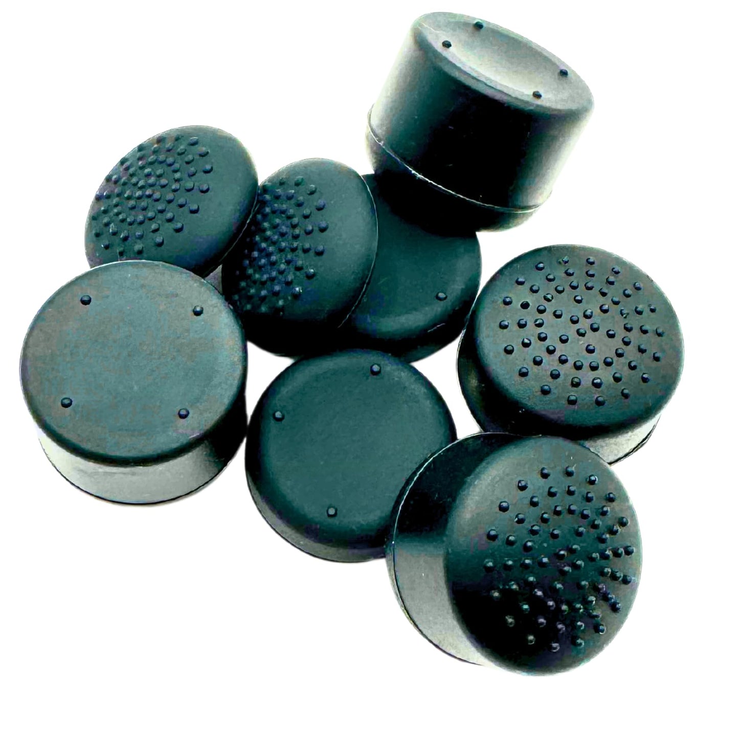 MaD Vision Ergonomic Thumb Grips for PS5/PS4/Xbox/Nintendo Switch - Black, Standard Rubber Pads, Different Heights & Textures, 4 Pairs