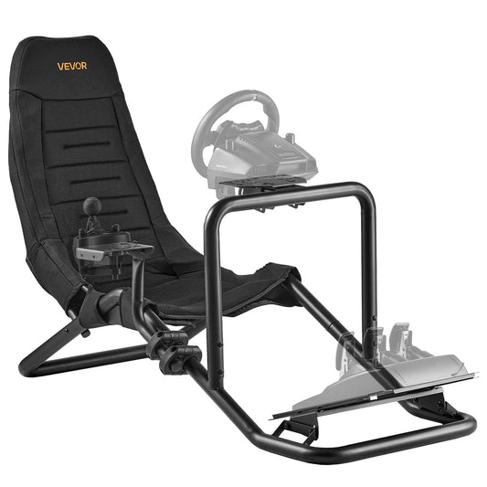 VEVOR Racing Wheel Stand, Heavy-Duty Integrated Simulator Cockpit Steering Stand, Fit Logitech G25,G27,G29,G920,G923, Thrustmast