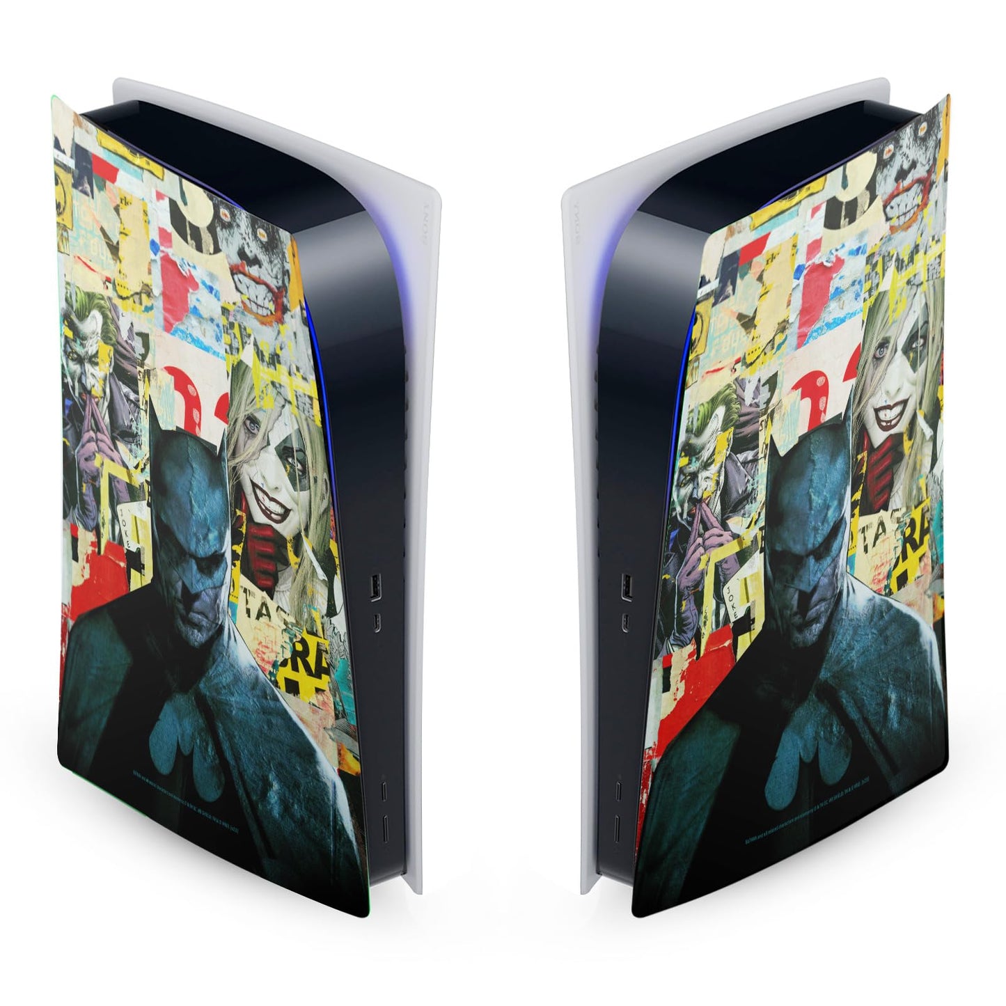 Head Case Designs Officially Licensed Batman DC Comics Torn Collage Logos And Comic Book Vinyl Faceplate Sticker Gaming Skin Decal Cover Compatible With Sony PlayStation 5 PS5 Digital Edition Console