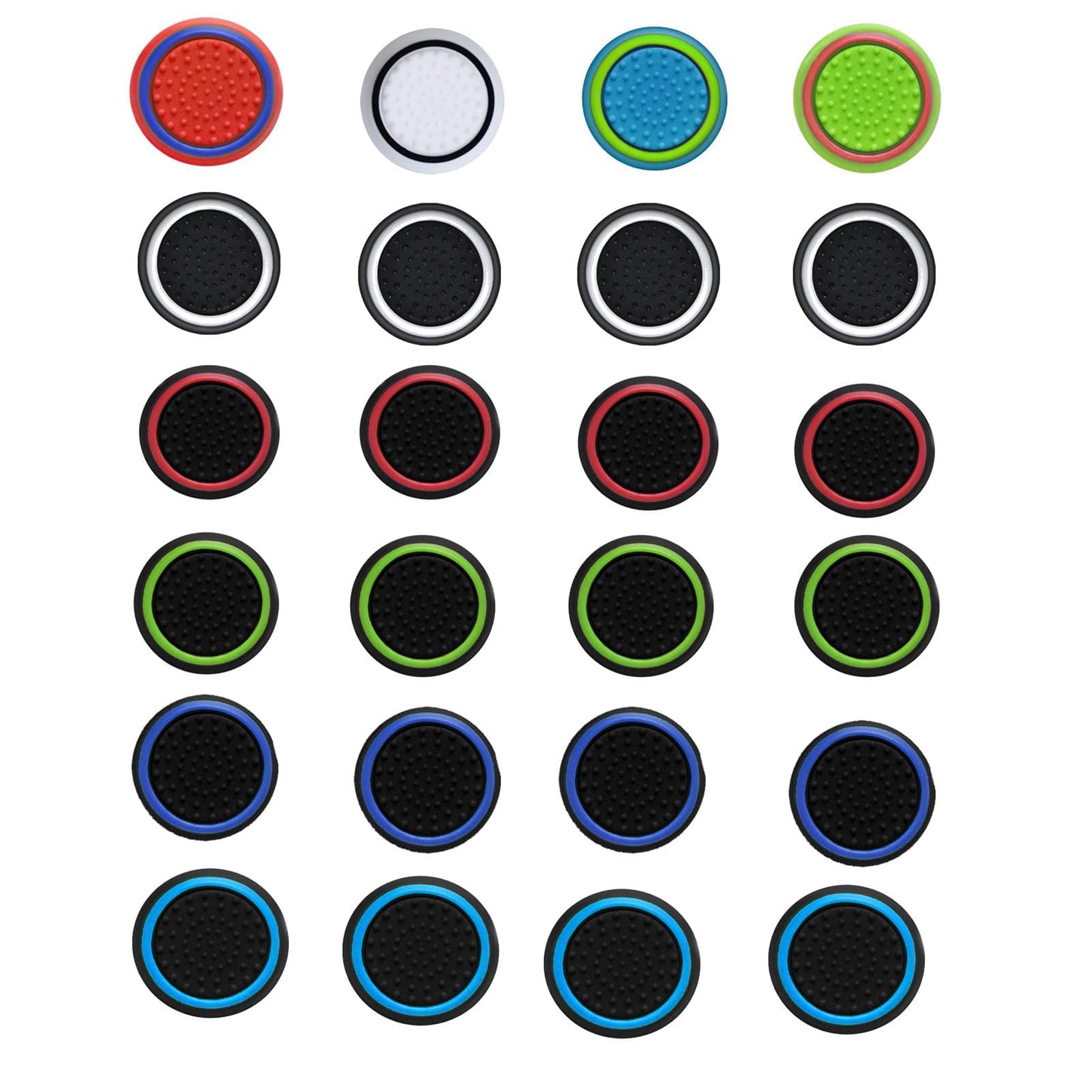 CTHTBZ 24PCS Performance Silicone Analog Stick Joystick Thumb Grips Controller Caps for PS3  PS4  PS5  Xbox One  Xbox Series X/S  Xbox 360  Switch Pro (Black& Red)