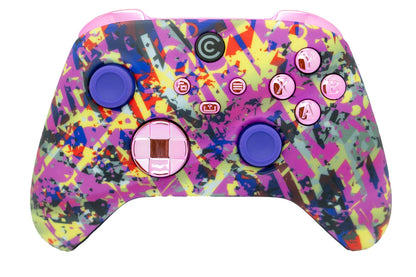 Custom Controllerzz Wireless Controller for Xbox Series X/S, Xbox One & PC - Neon Drip & Pink Chrome Inserts