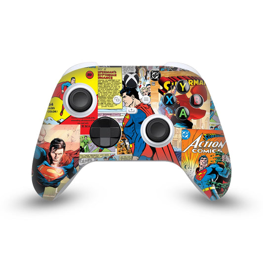 Head Case Designs Officially Licensed Superman DC Comics Character Collage Logos And Comic Book Vinyl Sticker Gaming Skin Decal Cover Compatible With Xbox Series X/S Controller